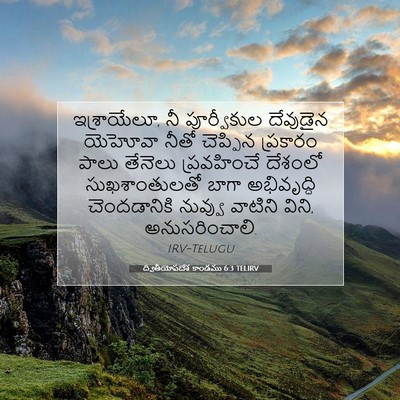 Picture 07 - ద్వితీయోపదేశ కాండము 6:3 TELIRV - ఇశ్రాయేలూ, నీ - Bible Verse Picture