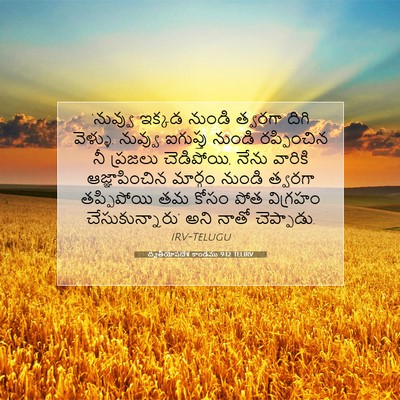 Picture 07 - ద్వితీయోపదేశ కాండము 9:12 TELIRV - ‘నువ్వు ఇక్కడ - Bible Verse Picture