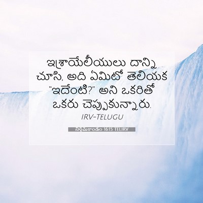 Picture 07 - నిర్గమకాండం 16:15 TELIRV - ఇశ్రాయేలీయులు - Bible Verse Picture