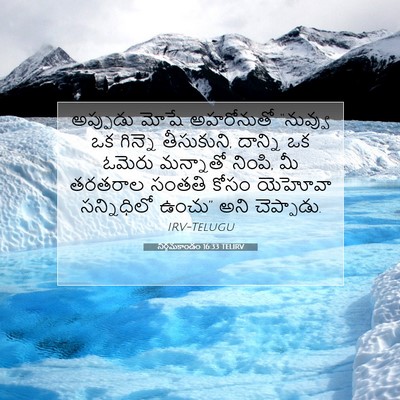 Picture 07 - నిర్గమకాండం 16:33 TELIRV - అప్పుడు మోషే - Bible Verse Picture