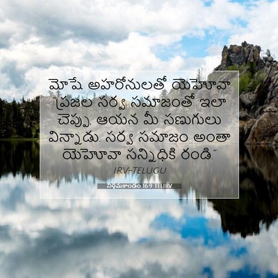 Picture 07 - నిర్గమకాండం 16:9 TELIRV - మోషే అహరోనులతో - Bible Verse Picture