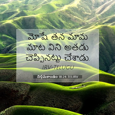 Picture 07 - నిర్గమకాండం 18:24 TELIRV - మోషే తన మామ మాట - Bible Verse Picture