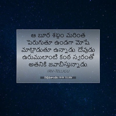 Picture 07 - నిర్గమకాండం 19:19 TELIRV - ఆ బూర శబ్దం మరింత - Bible Verse Picture