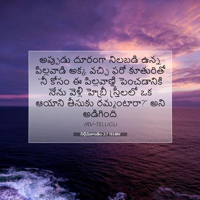 Picture 07 - నిర్గమకాండం 2:7 TELIRV - అప్పుడు దూరంగా - Bible Verse Picture