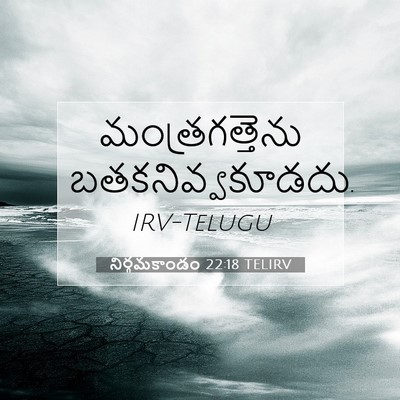 Picture 07 - నిర్గమకాండం 22:18 TELIRV - మంత్రగత్తెను - Bible Verse Picture