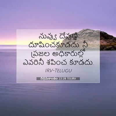 Picture 07 - నిర్గమకాండం 22:28 TELIRV - నువ్వు దేవుణ్ణి - Bible Verse Picture