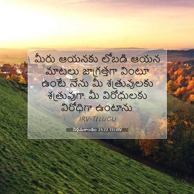 Picture 07 - నిర్గమకాండం 23:22 TELIRV - మీరు ఆయనకు లోబడి - Bible Verse Picture