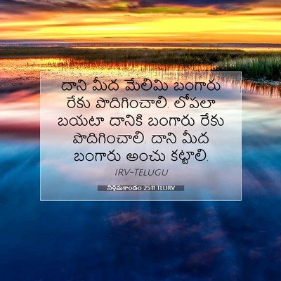 Picture 07 - నిర్గమకాండం 25:11 TELIRV - దాని మీద మేలిమి - Bible Verse Picture