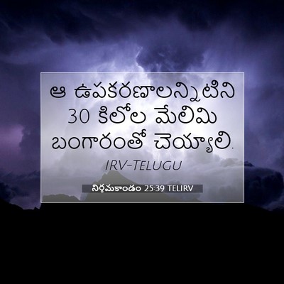 Picture 07 - నిర్గమకాండం 25:39 TELIRV - ఆ ఉపకరణాలన్నిటిని - Bible Verse Picture