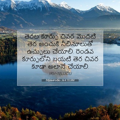 Picture 07 - నిర్గమకాండం 26:4 TELIRV - తెరల కూర్పు చివర - Bible Verse Picture
