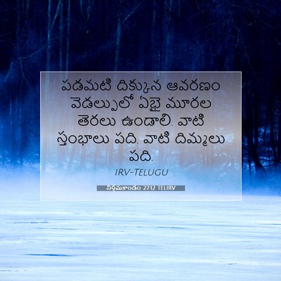 Picture 07 - నిర్గమకాండం 27:12 TELIRV - పడమటి దిక్కున - Bible Verse Picture