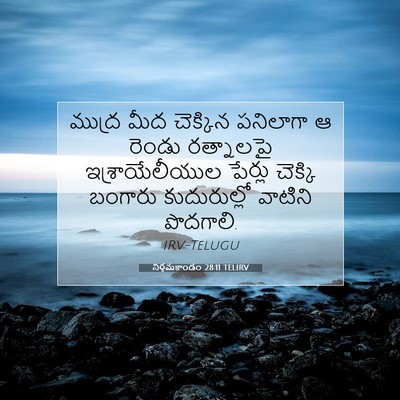 Picture 07 - నిర్గమకాండం 28:11 TELIRV - ముద్ర మీద చెక్కిన - Bible Verse Picture