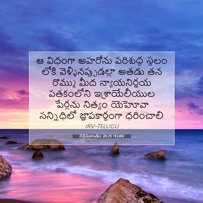 Picture 07 - నిర్గమకాండం 28:29 TELIRV - ఆ విధంగా అహరోను - Bible Verse Picture
