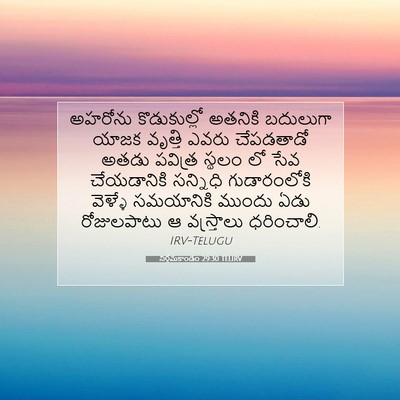 Picture 07 - నిర్గమకాండం 29:30 TELIRV - అహరోను కొడుకుల్లో - Bible Verse Picture