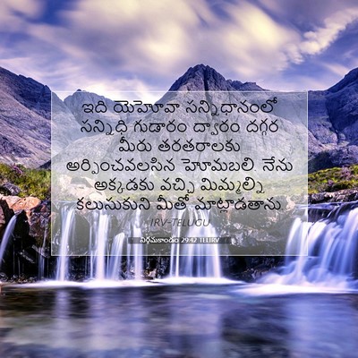 Picture 07 - నిర్గమకాండం 29:42 TELIRV - ఇది యెహోవా - Bible Verse Picture