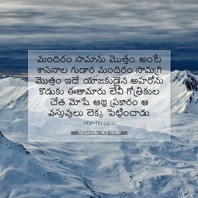 Picture 07 - నిర్గమకాండం 38:21 TELIRV - మందిరం సామాను - Bible Verse Picture