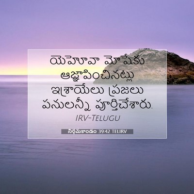 Picture 07 - నిర్గమకాండం 39:42 TELIRV - యెహోవా మోషేకు - Bible Verse Picture