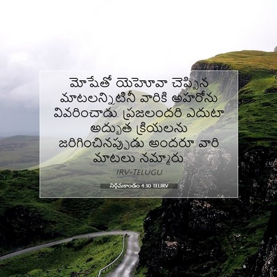 Picture 07 - నిర్గమకాండం 4:30 TELIRV - మోషేతో యెహోవా - Bible Verse Picture