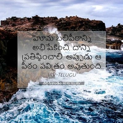 Picture 07 - నిర్గమకాండం 40:10 TELIRV - హోమ బలిపీఠాన్ని - Bible Verse Picture