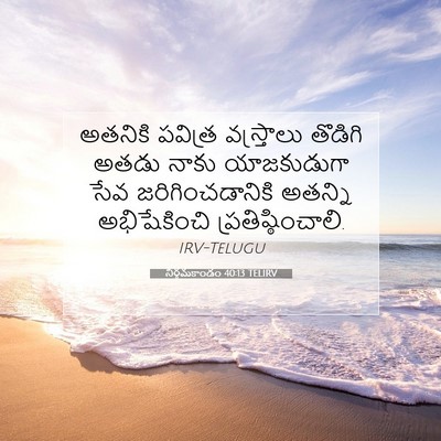 Picture 07 - నిర్గమకాండం 40:13 TELIRV - అతనికి పవిత్ర - Bible Verse Picture