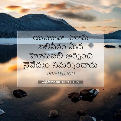 Picture 07 - నిర్గమకాండం 40:29 TELIRV - యెహోవా హోమ - Bible Verse Picture