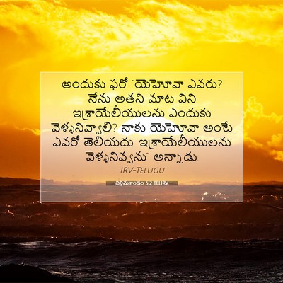 Picture 07 - నిర్గమకాండం 5:2 TELIRV - అందుకు ఫరో - Bible Verse Picture