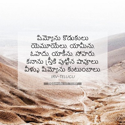 Picture 07 - నిర్గమకాండం 6:15 TELIRV - షిమ్యోను కొడుకులు - Bible Verse Picture