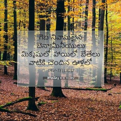 Picture 07 - నెహెమ్యా 11:31 TELIRV - గెబ నివాసులైన - Bible Verse Picture