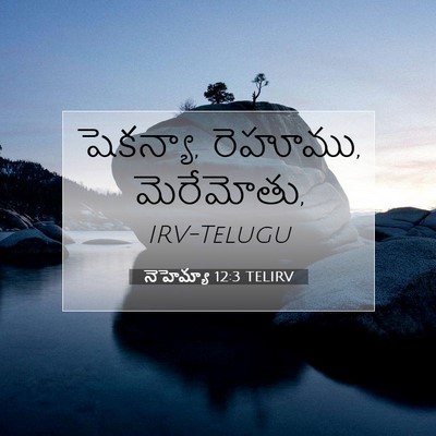 Picture 07 - నెహెమ్యా 12:3 TELIRV - షెకన్యా, రెహూము, - Bible Verse Picture