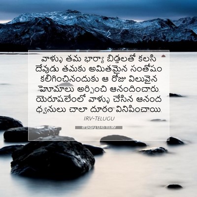 Picture 07 - నెహెమ్యా 12:43 TELIRV - వాళ్ళు తమ భార్యా - Bible Verse Picture
