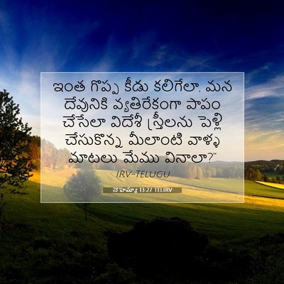Picture 07 - నెహెమ్యా 13:27 TELIRV - ఇంత గొప్ప కీడు - Bible Verse Picture