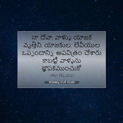 Picture 07 - నెహెమ్యా 13:29 TELIRV - నా దేవా, వాళ్ళు - Bible Verse Picture