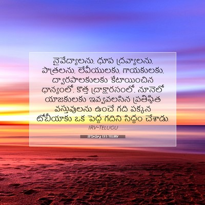 Picture 07 - నెహెమ్యా 13:5 TELIRV - నైవేద్యాలను, ధూప - Bible Verse Picture