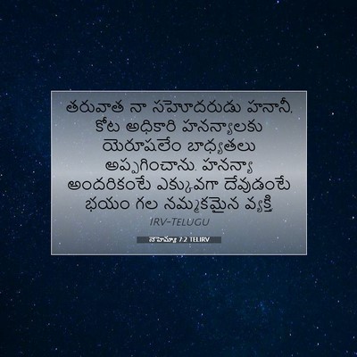 Picture 07 - నెహెమ్యా 7:2 TELIRV - తరువాత నా - Bible Verse Picture