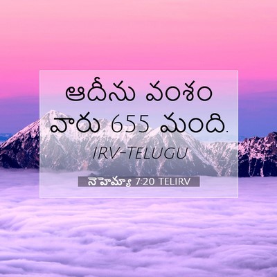 Picture 07 - నెహెమ్యా 7:20 TELIRV - ఆదీను వంశం వారు 655 - Bible Verse Picture
