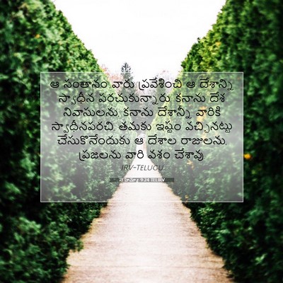 Picture 07 - నెహెమ్యా 9:24 TELIRV - ఆ సంతానం వారు - Bible Verse Picture