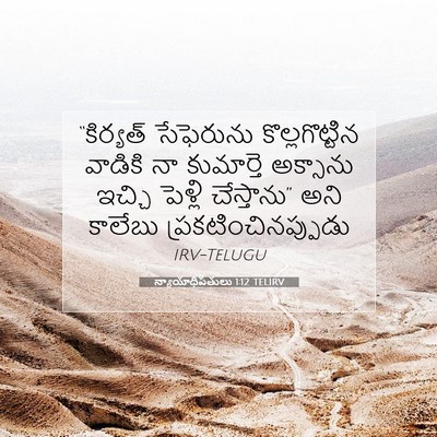 Picture 07 - న్యాయాధిపతులు 1:12 TELIRV - “కిర్యత్ సేఫెరును - Bible Verse Picture