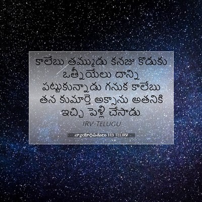 Picture 07 - న్యాయాధిపతులు 1:13 TELIRV - కాలేబు తమ్ముడు - Bible Verse Picture