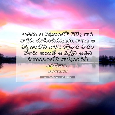 Picture 07 - న్యాయాధిపతులు 1:25 TELIRV - అతడు ఆ పట్టణంలోకి - Bible Verse Picture
