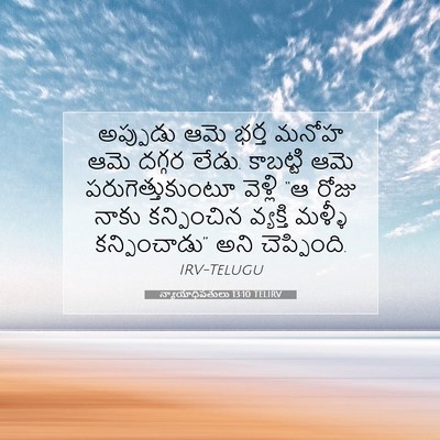 Picture 07 - న్యాయాధిపతులు 13:10 TELIRV - అప్పుడు ఆమె భర్త - Bible Verse Picture
