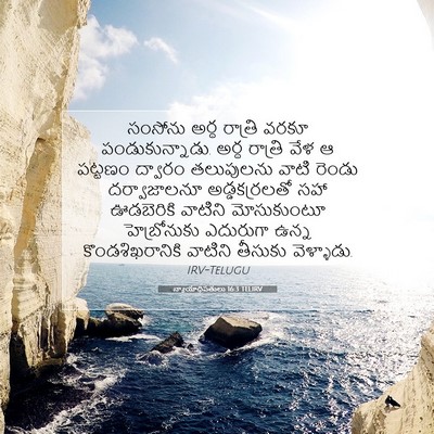 Picture 07 - న్యాయాధిపతులు 16:3 TELIRV - సంసోను అర్థ - Bible Verse Picture