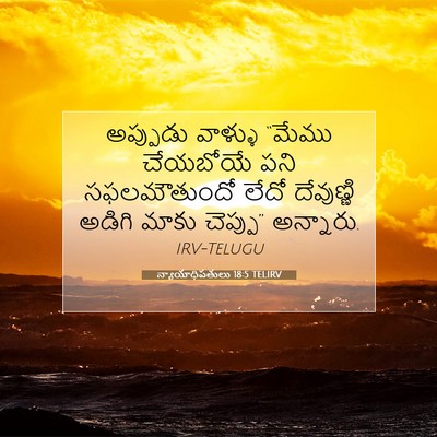 Picture 07 - న్యాయాధిపతులు 18:5 TELIRV - అప్పుడు వాళ్ళు - Bible Verse Picture