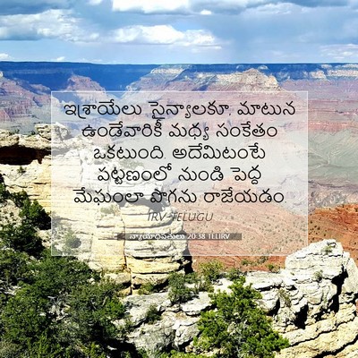 Picture 07 - న్యాయాధిపతులు 20:38 TELIRV - ఇశ్రాయేలు - Bible Verse Picture