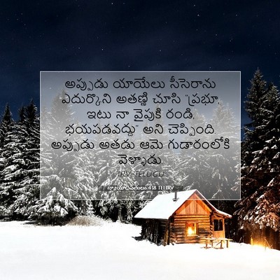 Picture 07 - న్యాయాధిపతులు 4:18 TELIRV - అప్పుడు యాయేలు - Bible Verse Picture