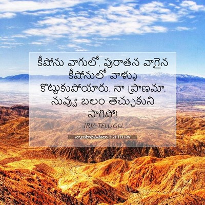Picture 07 - న్యాయాధిపతులు 5:21 TELIRV - కీషోను వాగులో, - Bible Verse Picture