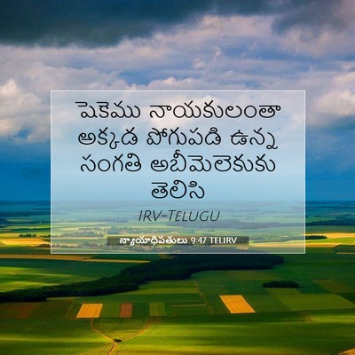 Picture 07 - న్యాయాధిపతులు 9:47 TELIRV - షెకెము నాయకులంతా - Bible Verse Picture