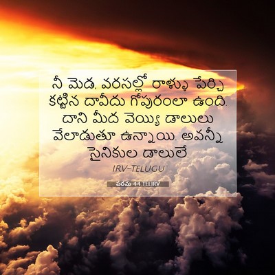 Picture 07 - పరమ 4:4 TELIRV - నీ మెడ, వరసల్లో - Bible Verse Picture