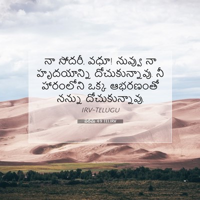 Picture 07 - పరమ 4:9 TELIRV - నా సోదరీ, వధూ! - Bible Verse Picture