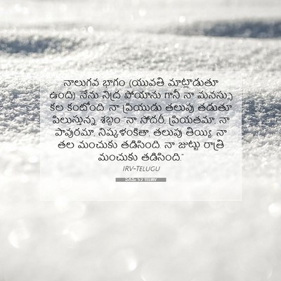 Picture 07 - పరమ 5:2 TELIRV - నాలుగవ భాగం (యువతి - Bible Verse Picture