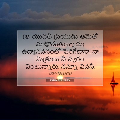 Picture 07 - పరమ 8:13 TELIRV - (ఆ యువతి ప్రియుడు - Bible Verse Picture